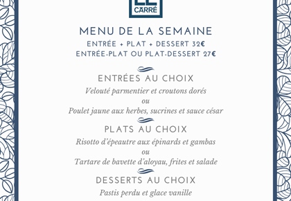 Menu de la semaine