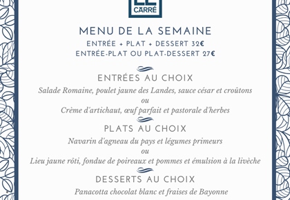 Menu de la semaine